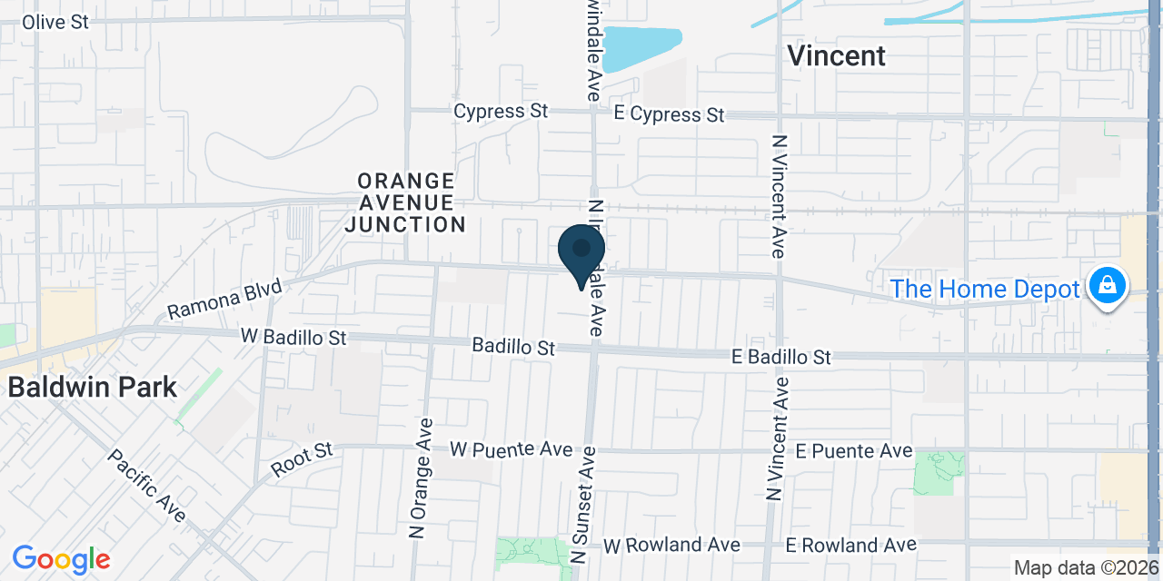 Map showing Covina, Los Angeles County, CA