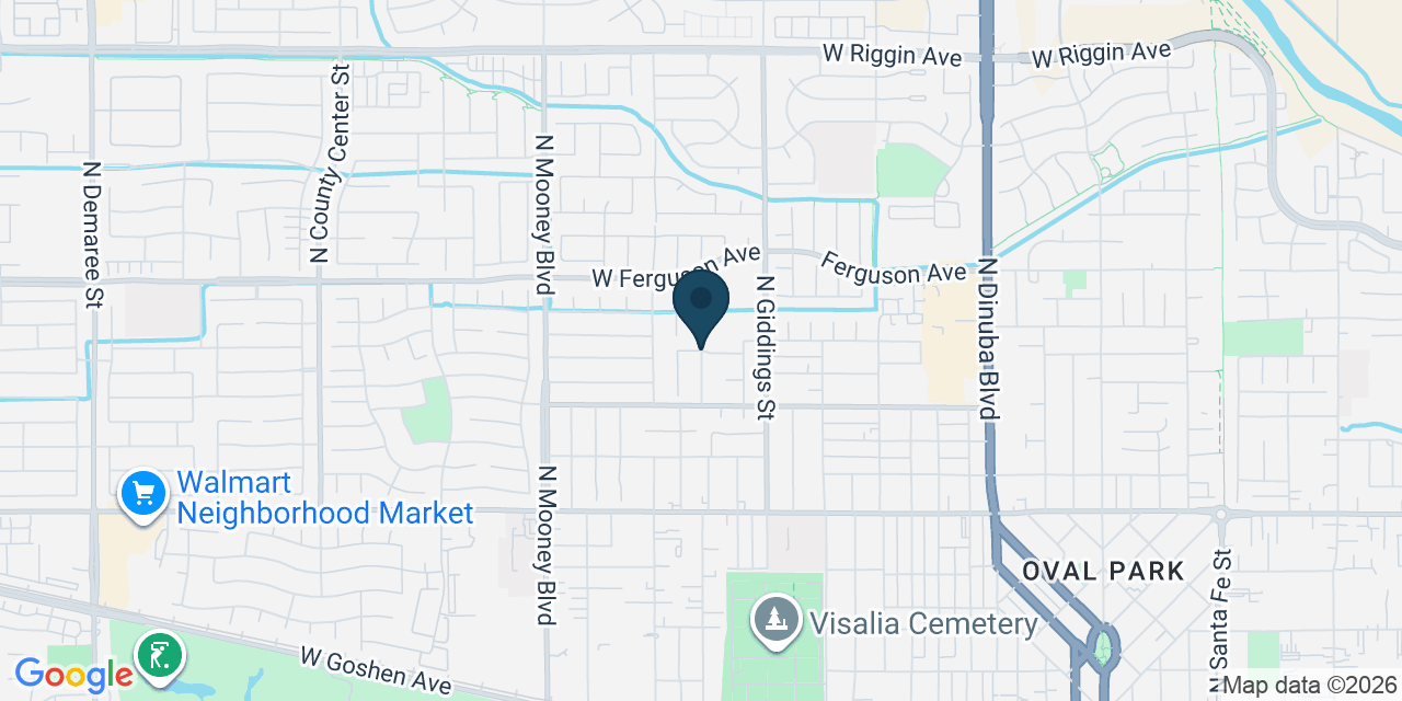 Map showing Visalia, Tulare County, CA