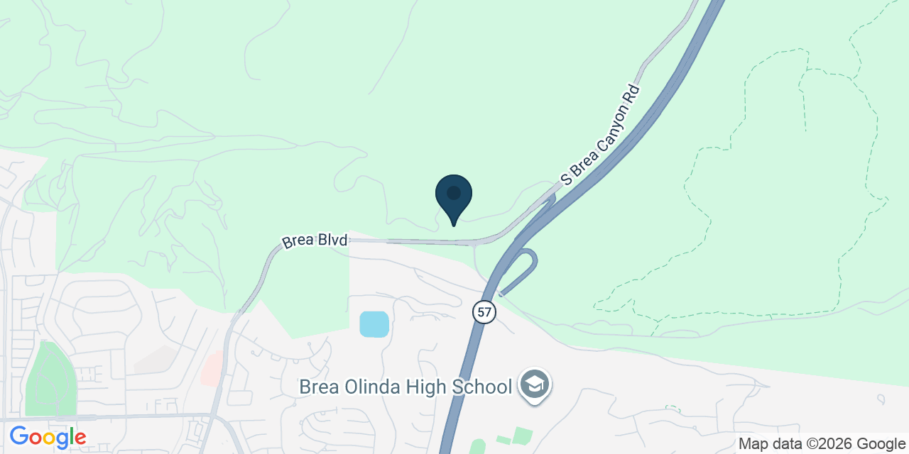 Map showing Brea, Orange County, CA