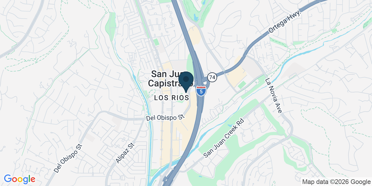 Map showing San Juan Capistrano, Orange County, CA