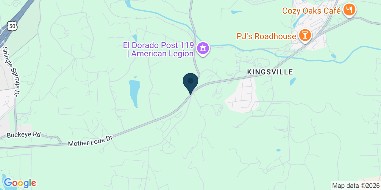 Map showing El Dorado County, CA