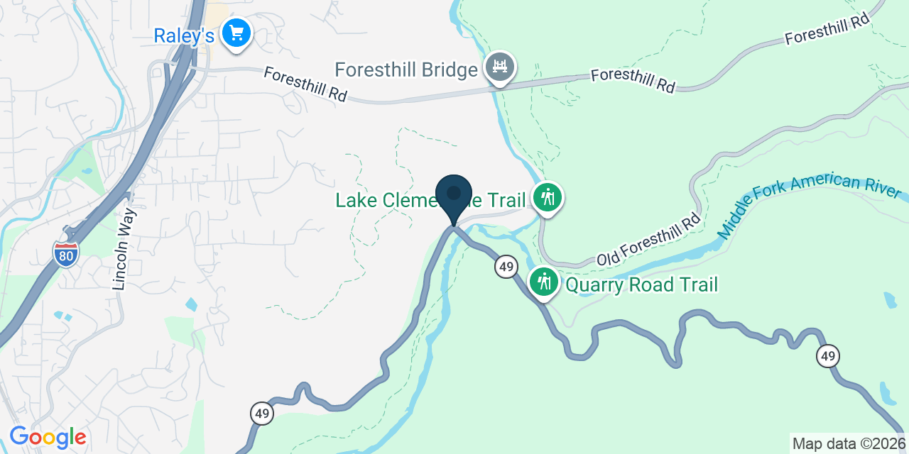 Map showing North Auburn, Placer County, CA