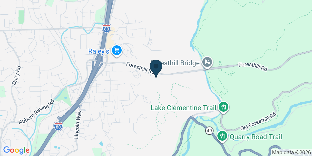 Map showing Auburn, Placer County, CA