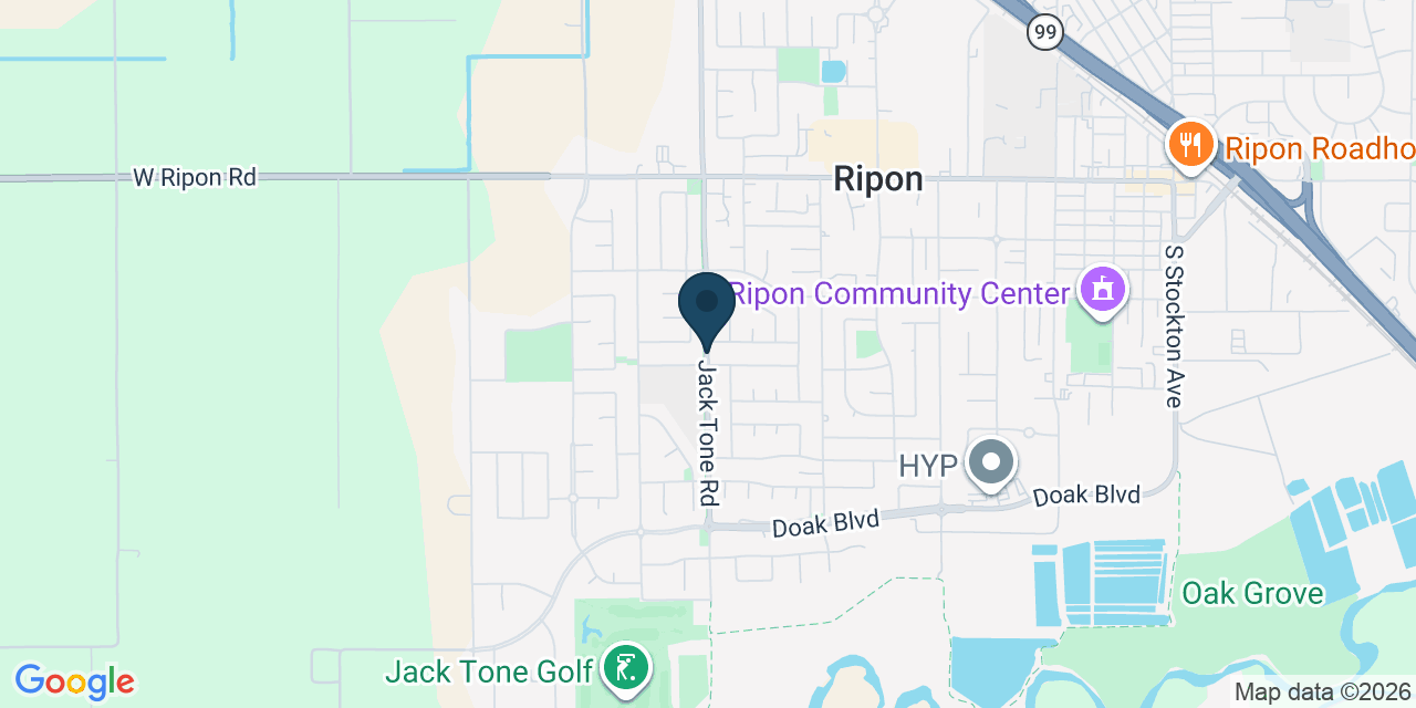 Map showing Ripon, San Joaquin County, CA