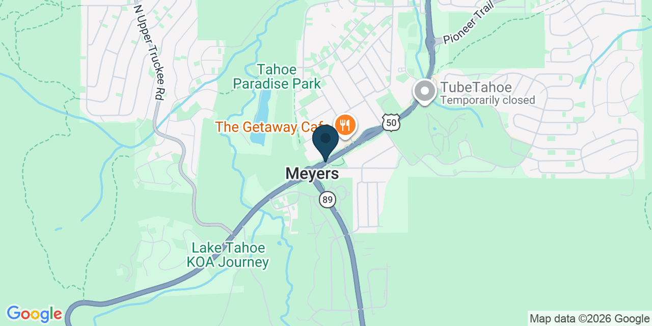Map showing Meyers, El Dorado County, CA