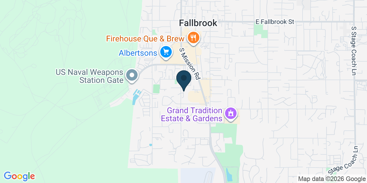 Map showing Fallbrook, San Diego County, CA