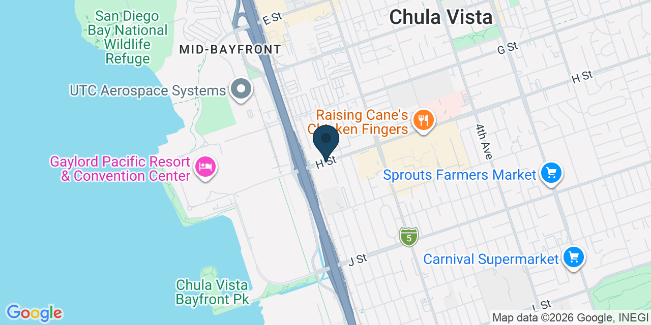 Map showing Chula Vista, San Diego County, CA