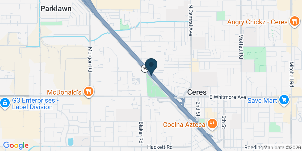 Map showing Stanislaus County, CA