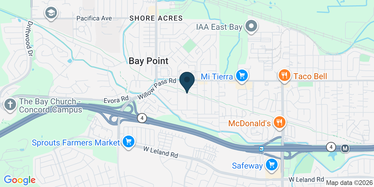 Map showing Bay Point, Contra Costa County, CA