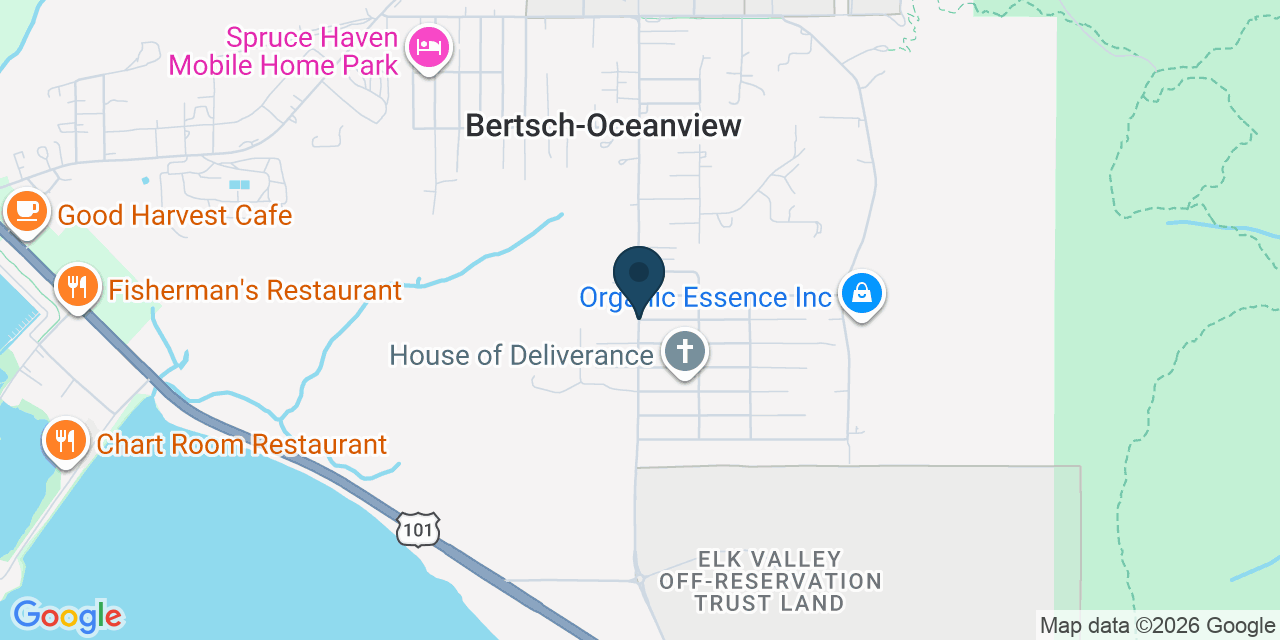 Map showing Bertsch-Oceanview, Del Norte County, CA