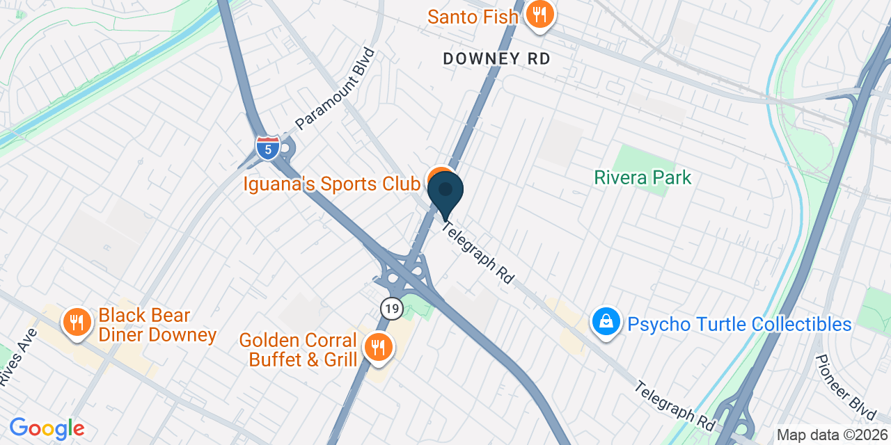 Map showing Pico Rivera, Los Angeles County, CA