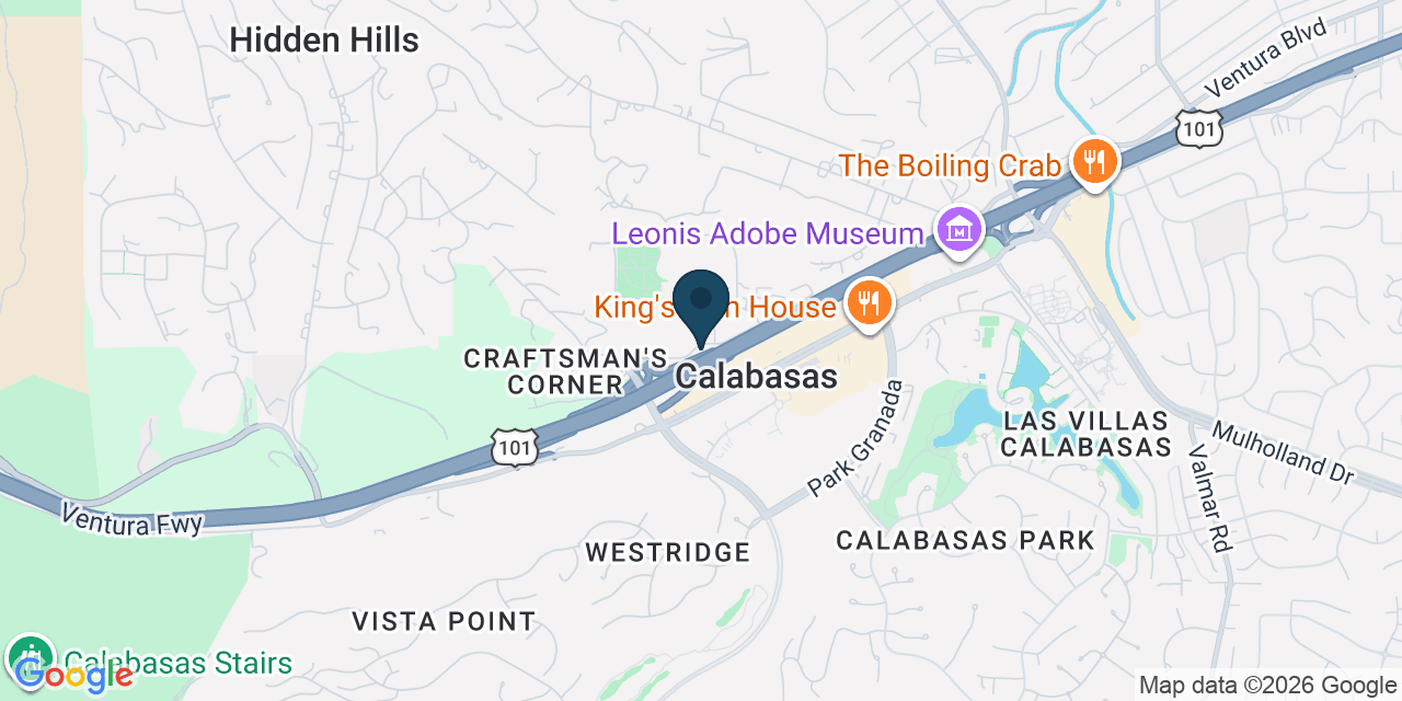 Map showing Calabasas, Los Angeles County, CA