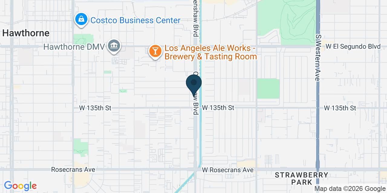 Map showing Hawthorne, Los Angeles County, CA
