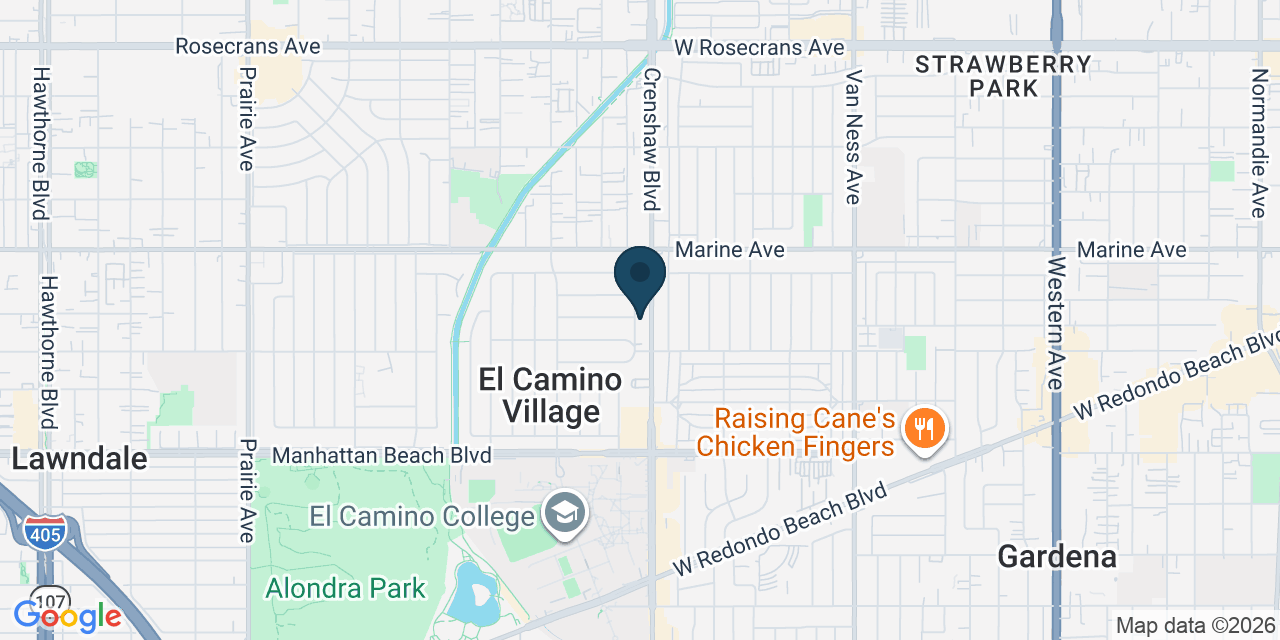 Map showing Gardena, Los Angeles County, CA