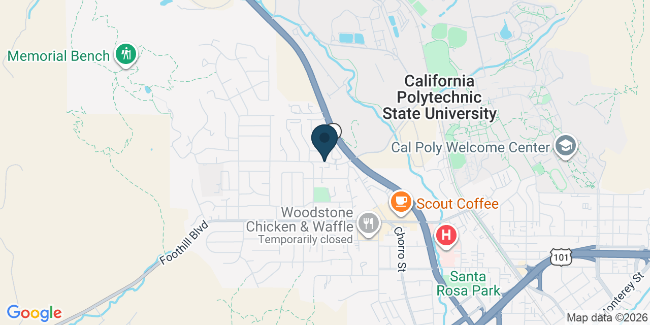 Map showing San Luis Obispo County, CA
