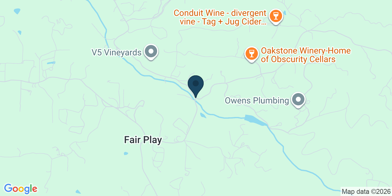 Map showing El Dorado County, CA