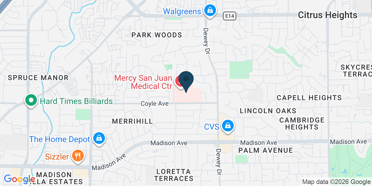 Map showing Carmichael, Sacramento County, CA