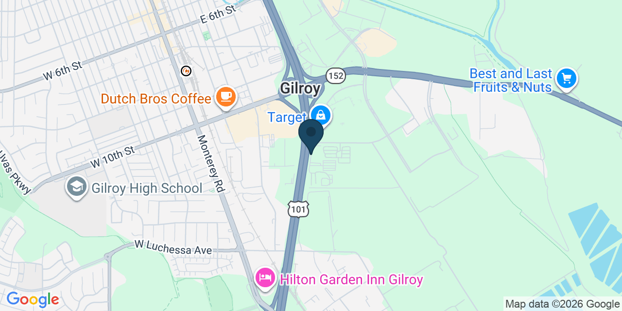 Map showing Gilroy, Santa Clara County, CA