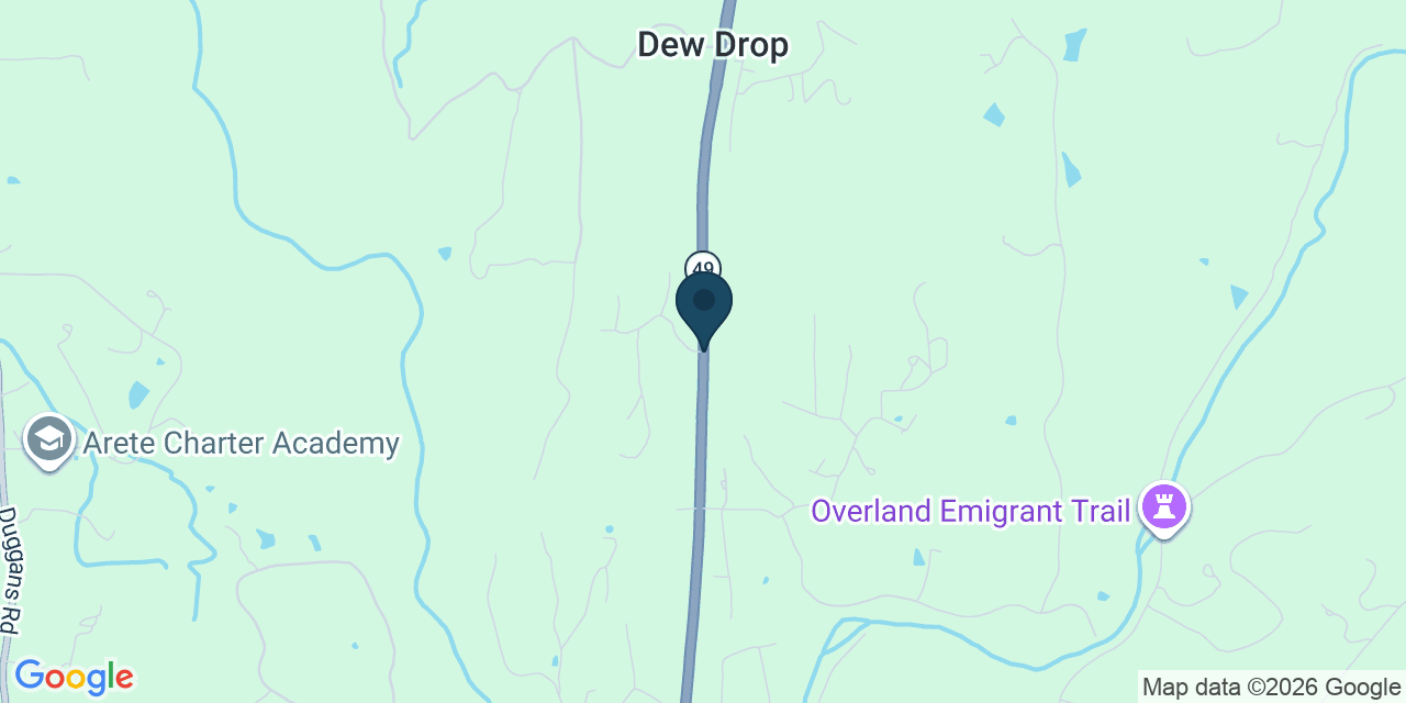 Map showing Nevada County, CA