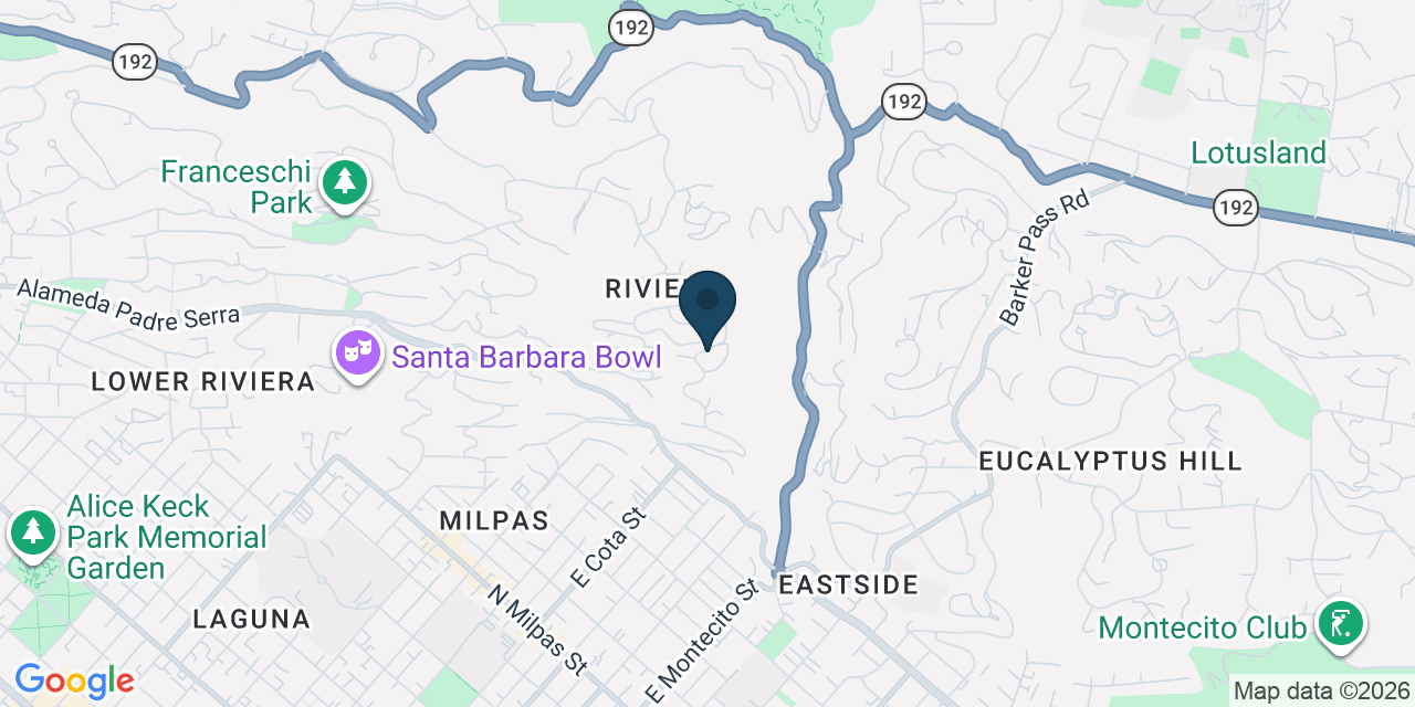 Map showing Santa Barbara, Santa Barbara County, CA