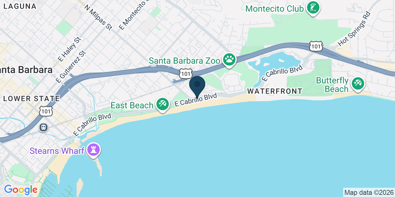 Map showing Santa Barbara, Santa Barbara County, CA