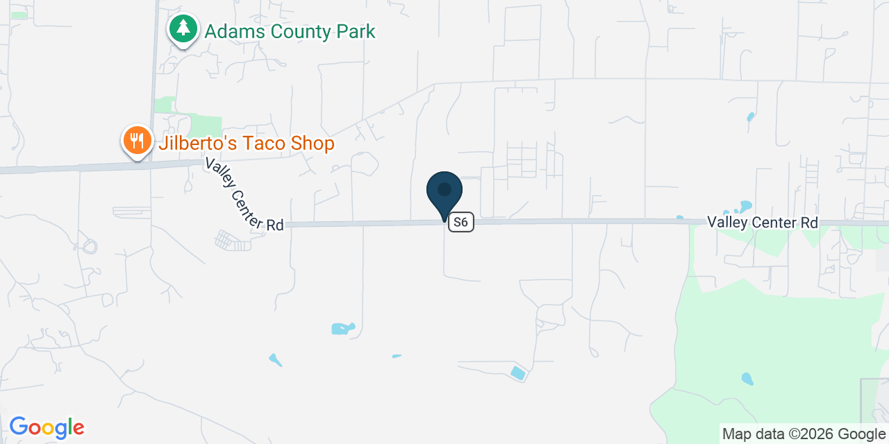 Map showing Valley Center, San Diego County, CA