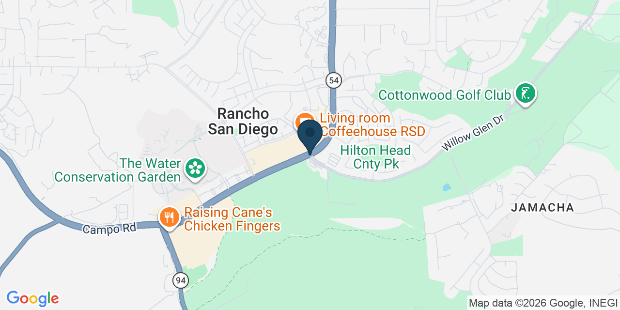 Map showing Rancho San Diego, San Diego County, CA
