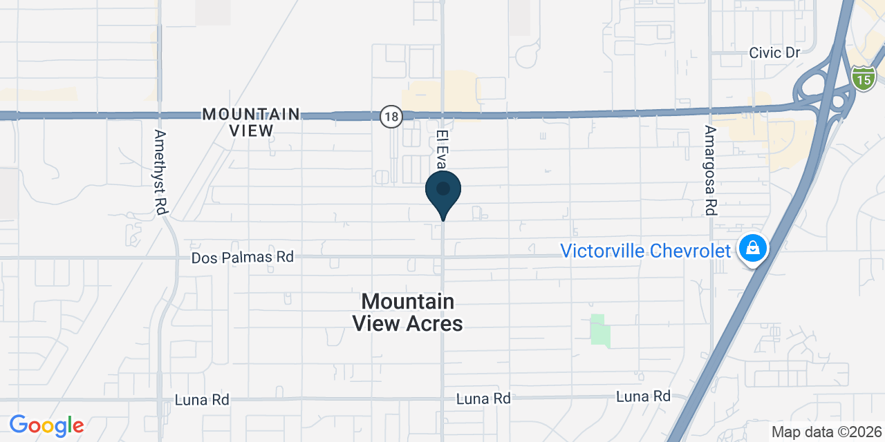 Map showing Mountain View Acres, San Bernardino County, CA
