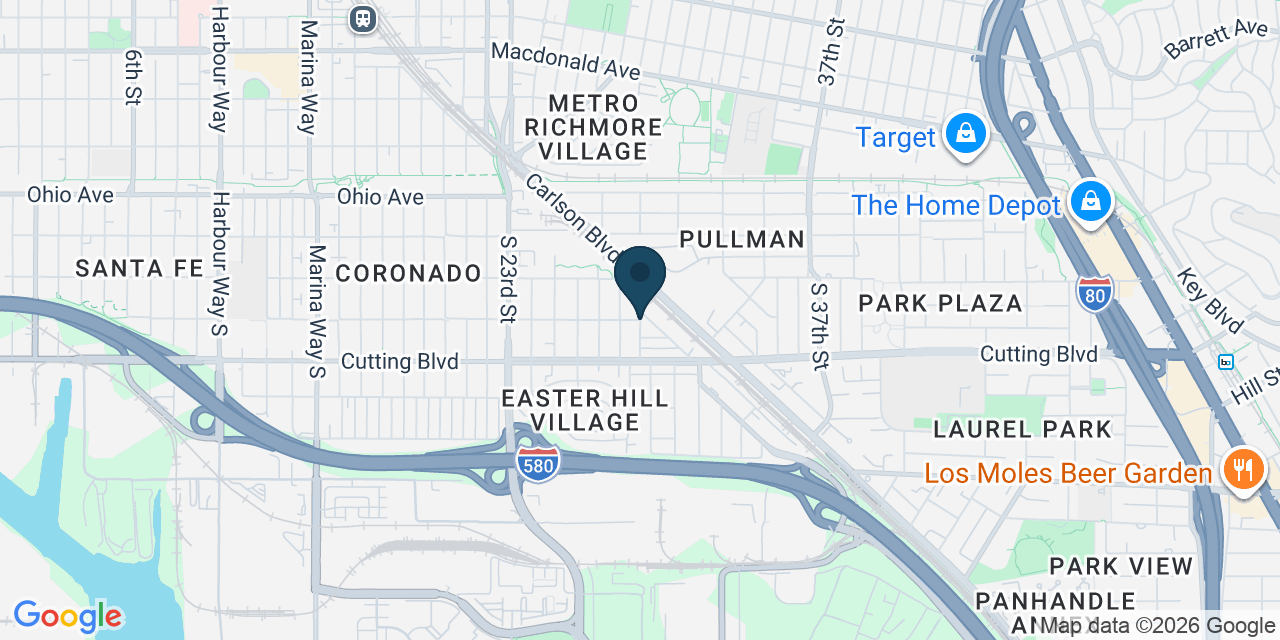 Map showing Richmond, Contra Costa County, CA