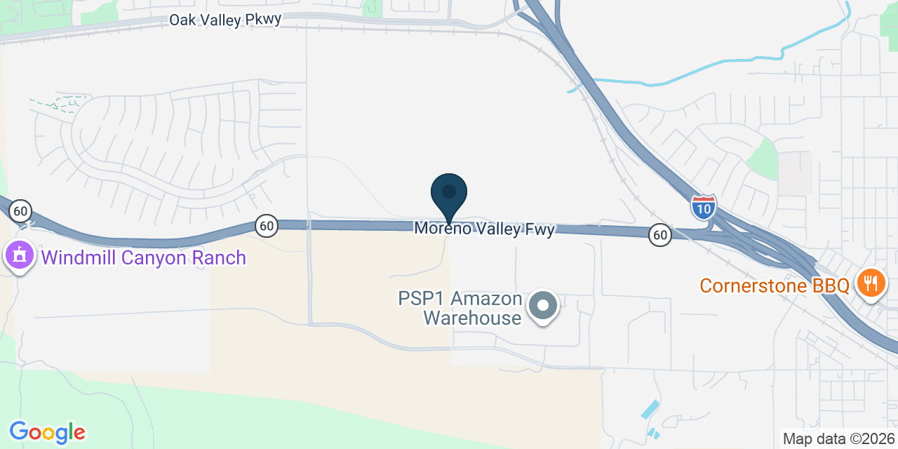 Map showing Beaumont, Riverside County, CA