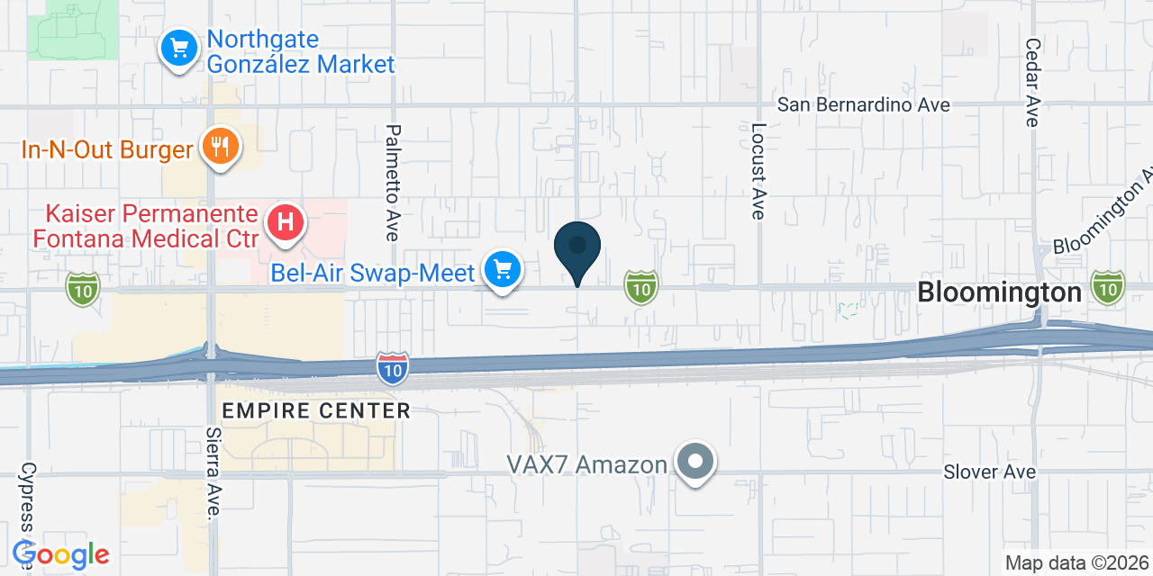 Map showing Fontana, San Bernardino County, CA