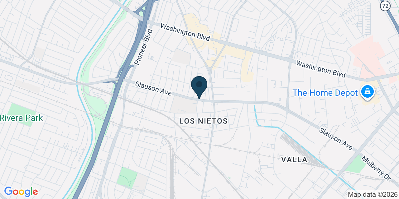 Map showing West Whittier-Los Nietos, Los Angeles County, CA