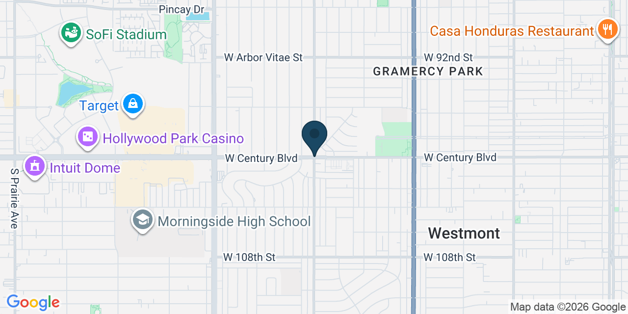 Map showing Inglewood, Los Angeles County, CA