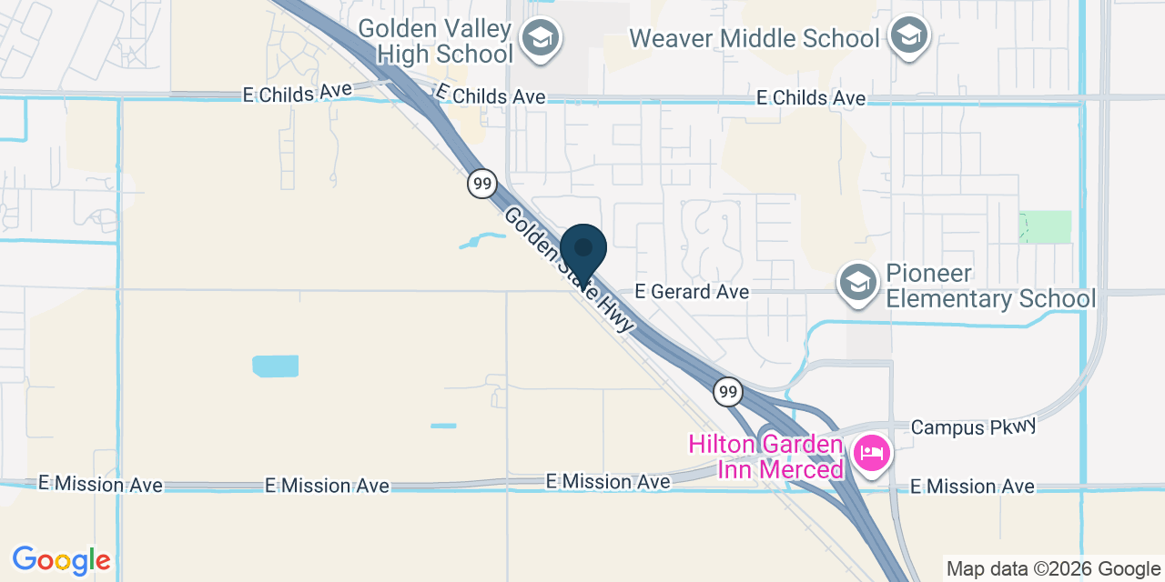 Map showing Merced, Merced County, CA