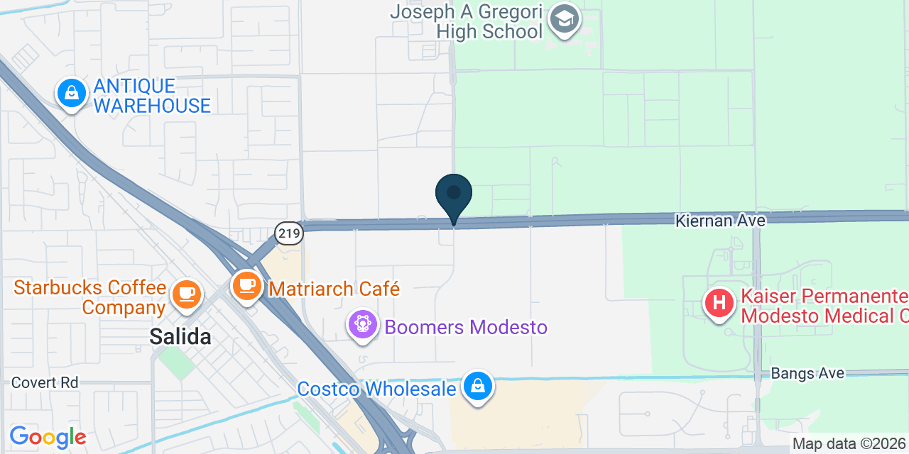 Map showing Stanislaus County, CA