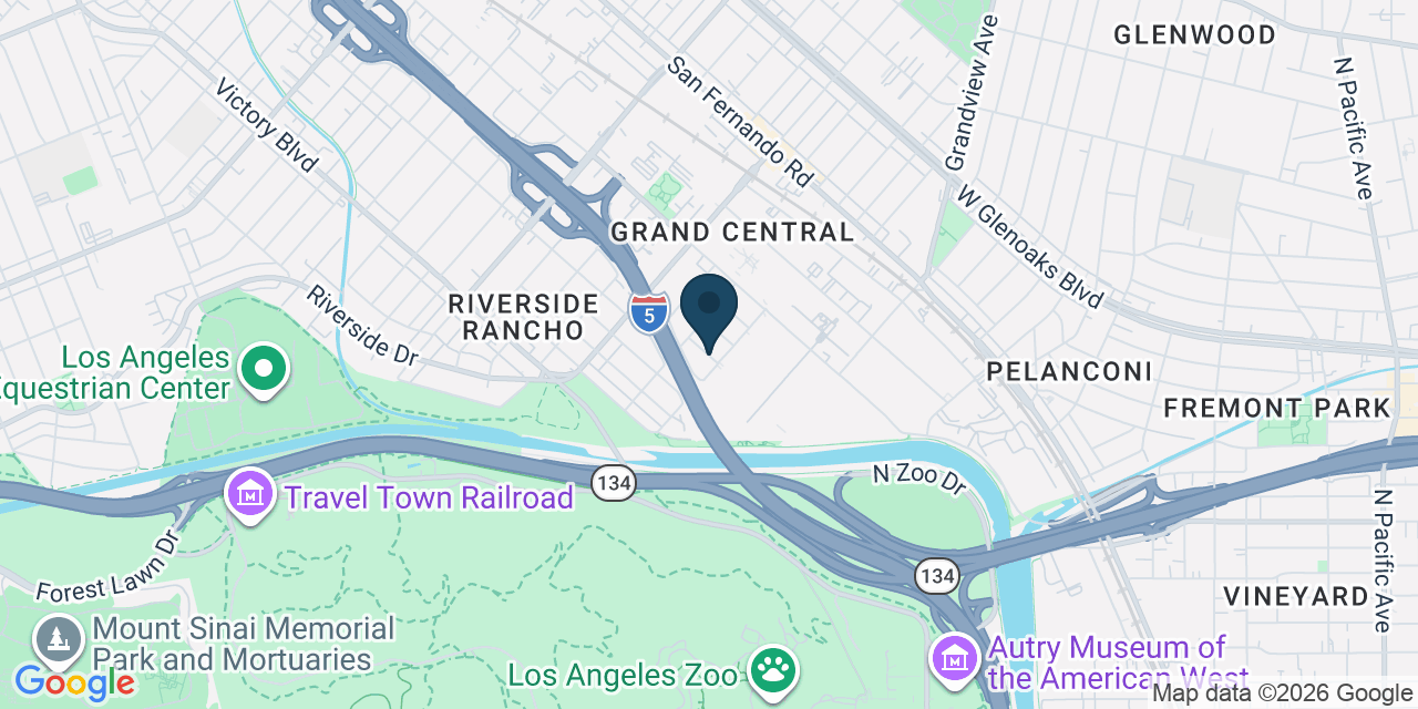 Map showing Glendale, Los Angeles County, CA