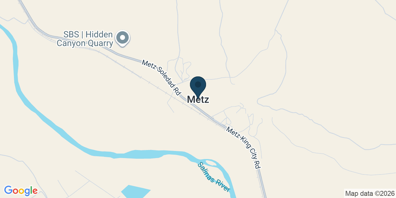 Map showing Metz, Monterey County, CA