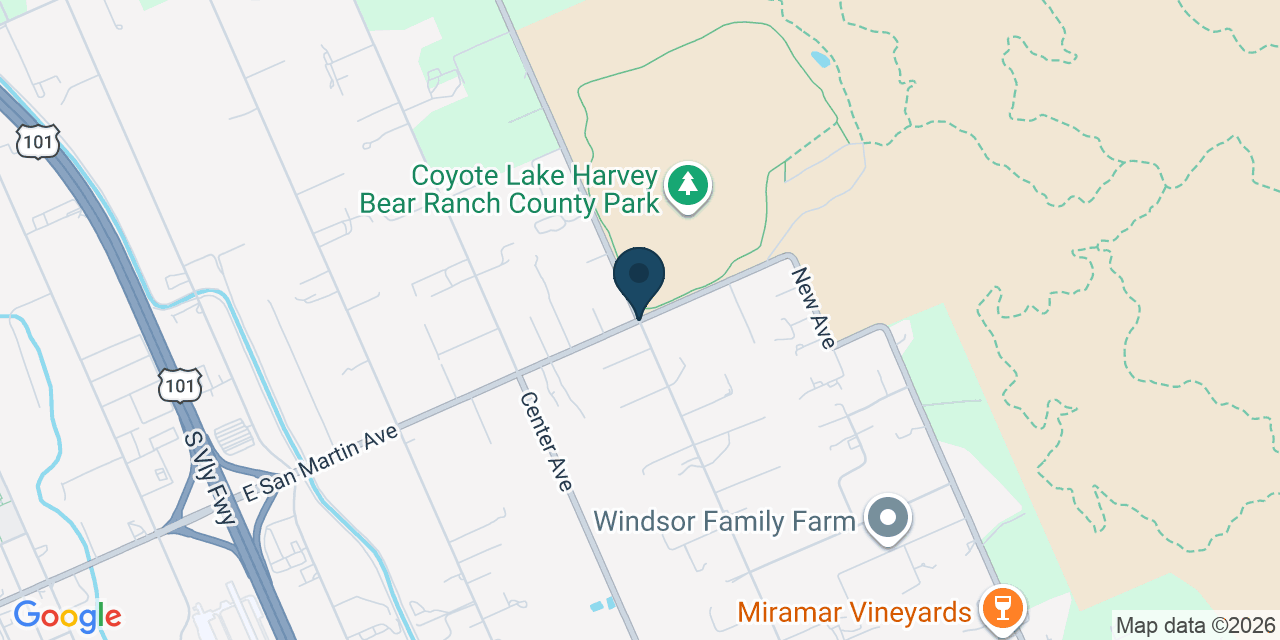 Map showing San Martin, Santa Clara County, CA