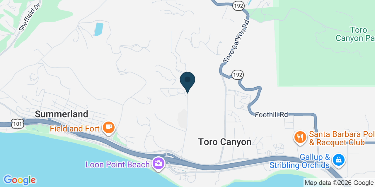Map showing Santa Barbara County, CA