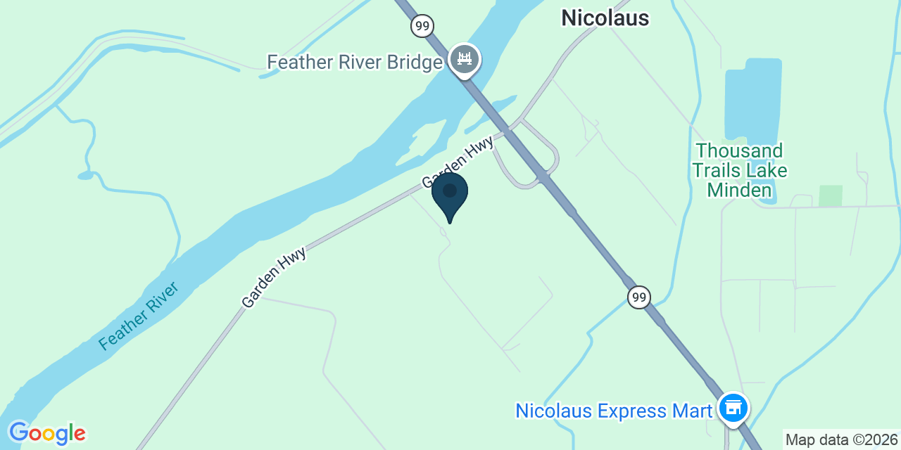 Map showing Nicolaus, Sutter County, CA
