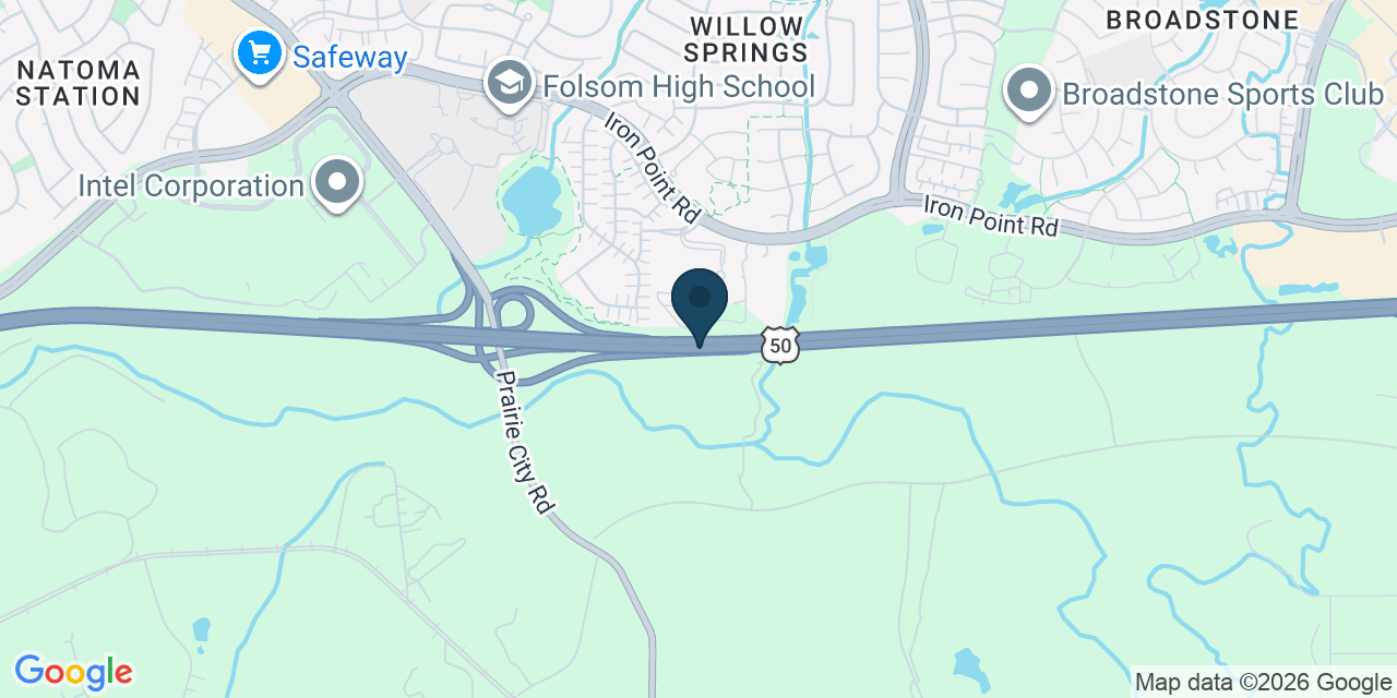 Map showing Folsom, Sacramento County, CA