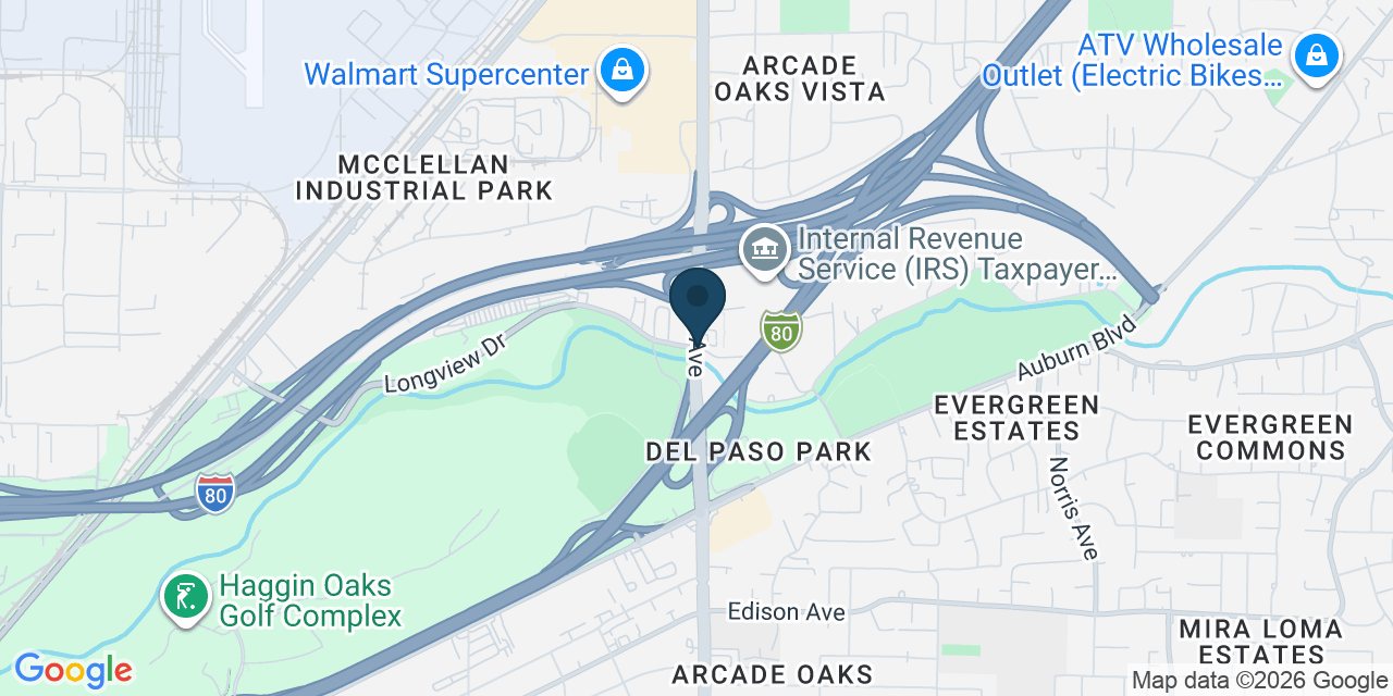Map showing North Highlands, Sacramento County, CA