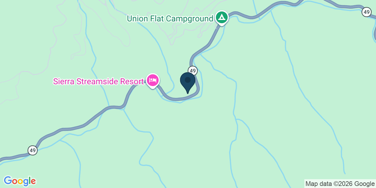 Map showing Alleghany, Sierra County, CA