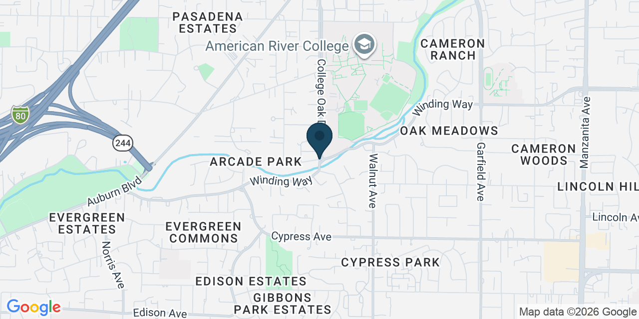 Map showing North Highlands, Sacramento County, CA