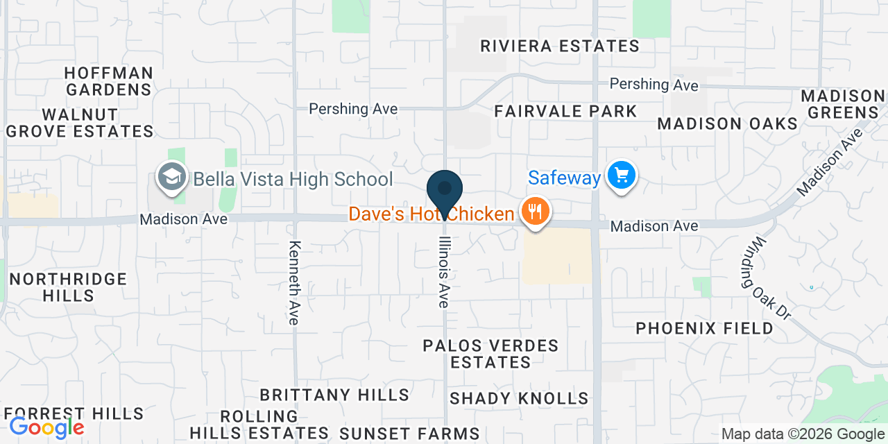Map showing Fair Oaks, Sacramento County, CA