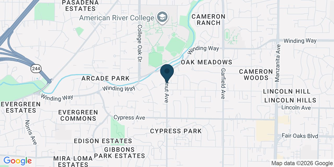 Map showing Carmichael, Sacramento County, CA