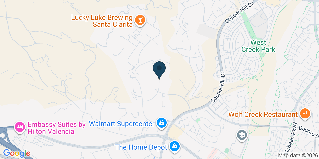 Map showing Santa Clarita, Los Angeles County, CA