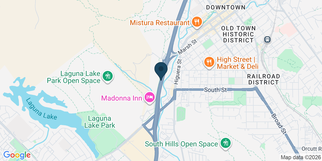 Map showing San Luis Obispo, San Luis Obispo County, CA