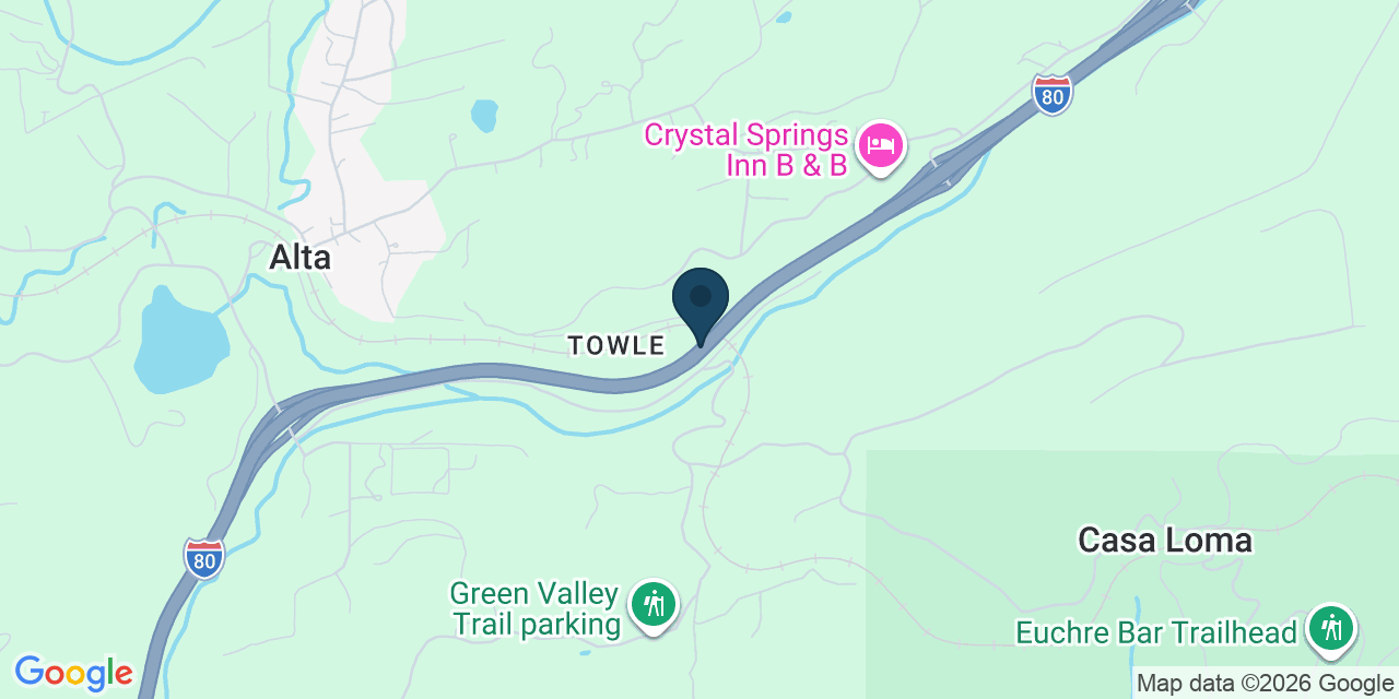 Map showing Alta, Placer County, CA