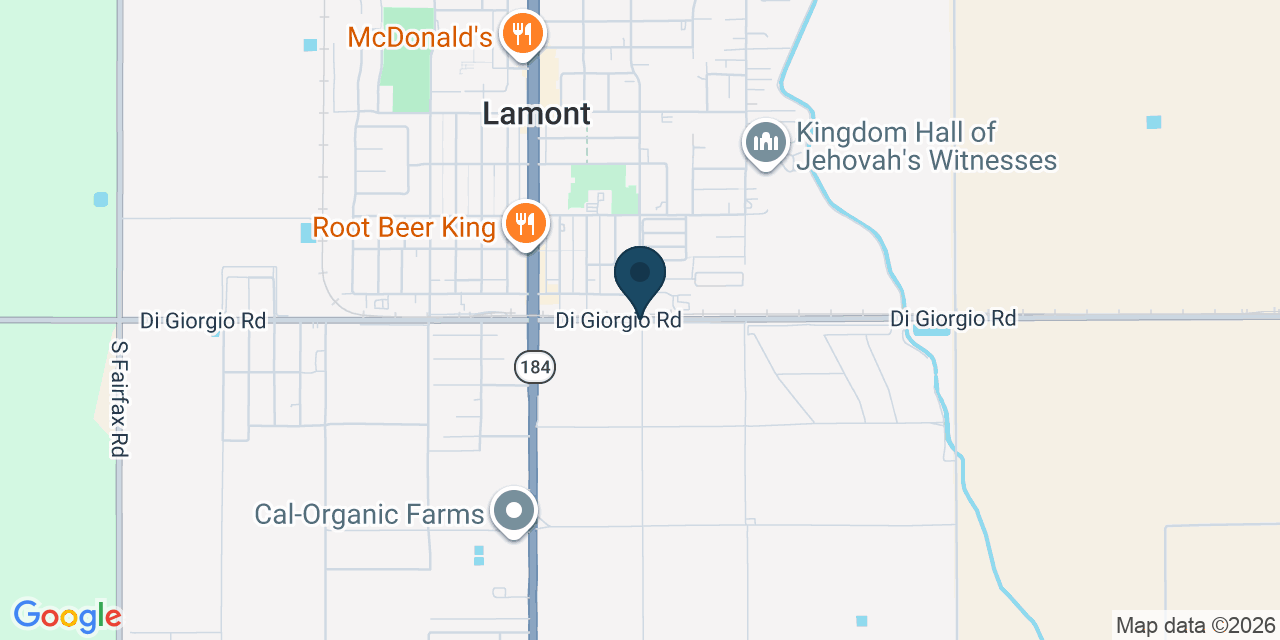 Map showing Lamont, Kern County, CA